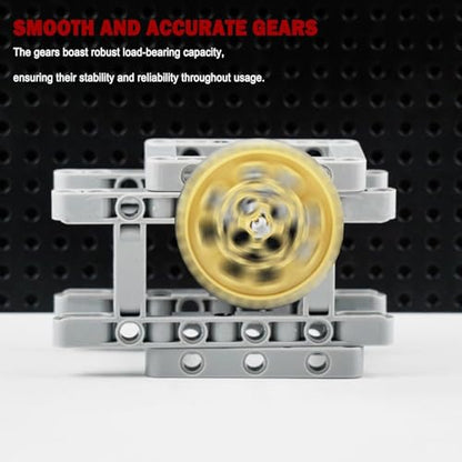 Technical Gears Axles Parts Pieces - Gearbox Bulding Block Classic Bulk Compatible with Cars Bricks Motor Gears Wheels Chain Tires, Ball Universal Joints Shock Absorber Connector Gears Parts Toys - color: Gears