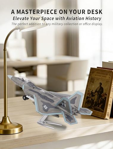 F22 Raptor Model Fighter Jet Plane Toy, 1/100 Plastic Military Airplane Building Kit 22 Pieces Snap-fit Assembly Aircraft Model with Stand Birthday Gift for Adults and Boys - color: F22-1/100