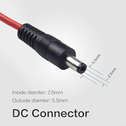 Solar to for Connector Adapter Cable, DC 5.5x2.5mm, 14AWG Wire for Solar Panel Power Pole 15/30/45A, 1m Length