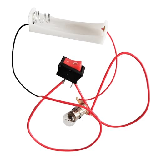 Circuit Experiment Small Light Bulb Kit Electricity Learning Kit Battery Box Lamp Holder Switch 1.5v Light Bulb Physics Assembly Science Equipment Closed Circuit Experiment Kit (Pack of 2) - size: Small (Pack of 2)