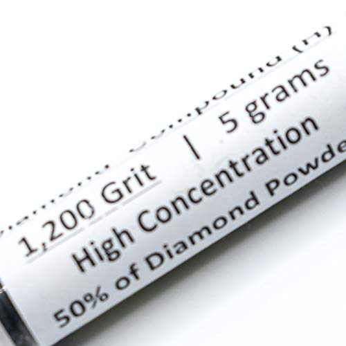 TechDiamondTools Diamond Polishing Paste & Lapping Compound — 1200 Grit (10-20 Micron) | USA Made | Oil-Based Syringe | Metal, Glass, Gemstone, Knife, Jewelry | 50% Diamond Powder Concentration - size: 1,200 grit / 10-20 microns
