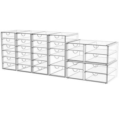 YFXCVSL 6-Pack Acrylic 31-Drawer Storage & Makeup Organizer for Desk - size: 31 Drawers