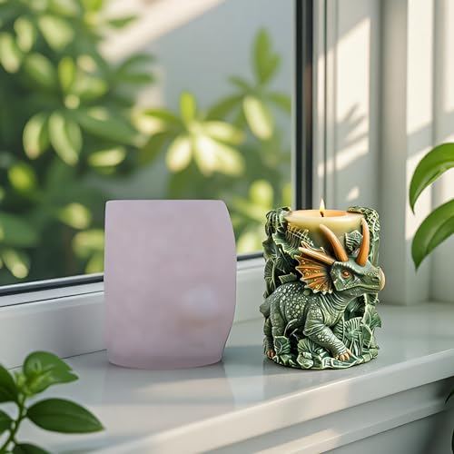 Large Dragon Animal Cylinder Molds Silicone Wave Spiral Candle Mold - Silicone Resin Casting Molds for Candle & Resin & Soap Craft Supplies - color: xre-GJ-111