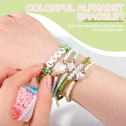 TEXGIZRLY 3mm Seed Beads for Bracelet Jewelry Making Bracelet Making Kit - color: 24 Colors