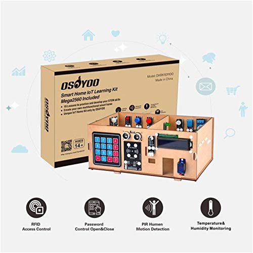OSOYOO IoT Electronic Smart Home Learner Kit for Arduino Mega2560, Learning STEM,Internet of Things,How to Code, Mechanical Building, Educational Coding for Starter