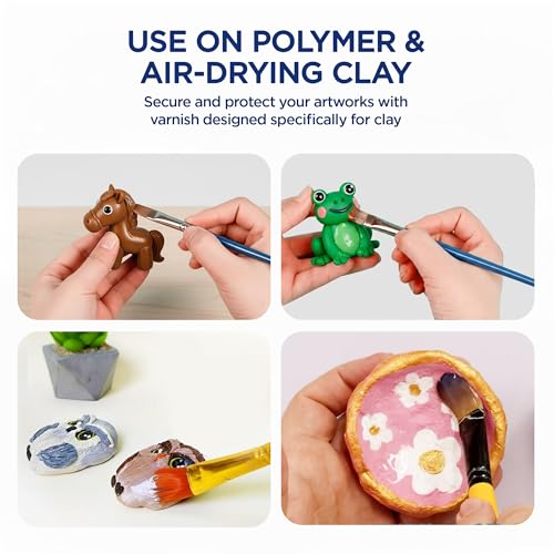 Bluebird Signature Air Dry Clay Glaze - Air Dry and Polymer Clay Varnish, Prevents Cracking and Scratches (8.5 Fl Oz) - size: 8.5 Fl Oz