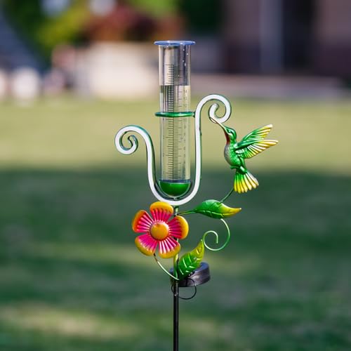Stargarden Rain Gauge Outdoor, Hummingbird Solar Rain Gauge - color: Hummingbird-D
