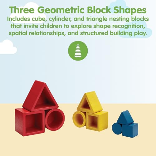 PlanToys® Nesting Puzzle Wooden Toy Set for Kids Ages 3+ Montessori Gift - color: Nesting Puzzle