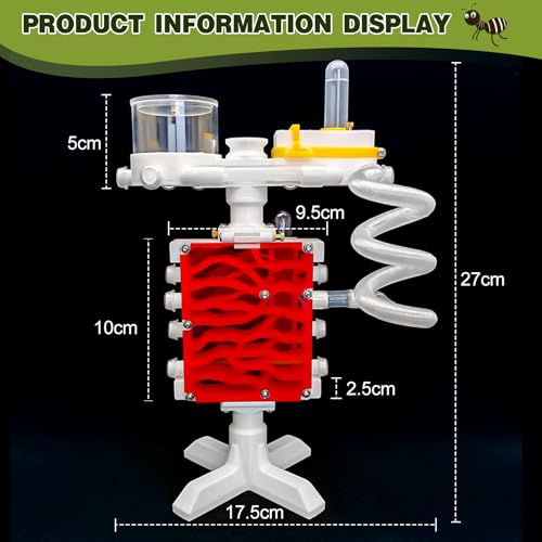 Ant Farm Castle 3D Printed Ant Farms Habitat Ant Colony for Kids, Adults, Student Acrylic Terrarium Nest with Connecting Tubes for Ant Behavior Study and Educational & Learning Science Viewing Kit