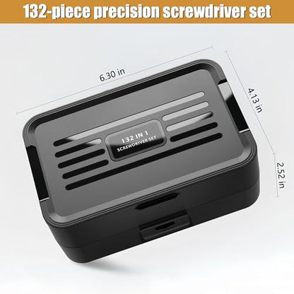 132PC Screwdriver Set, Magnetic Precision Screwdriver Kit with Color-Coded Nut Drivers, S2 Steel Repair Tool Kit for Electronics, Computer, Laptop, iPhone, PC, PS5, Watch & Home DIY