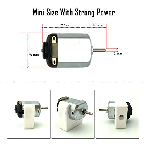 EUDAX 18 Set DC Motors Kit,Mini Electric 1.5-3V 24000RPM Hobby Motor with 252Pcs Plastic Gears,2 x AA Battery Holder,Wires for STEM DIY Toy