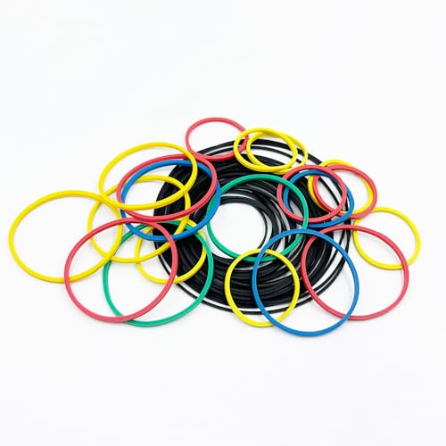 48PCS Pulley Belts Engine Drive Belt Rubber Transmission Belt for RC Car Robot DIY Model Toy Accessories (48PCS Mix Color) - style: 48PCS Mix Color