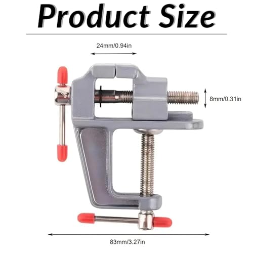 Mini Hobby Vise Precision Small Bench Vise DIY Craft Jewelry Repair Tool Kit Multi-Purpose Clamp Workbench Vise - color: Silvery, size: 9.8X8X3.5CM