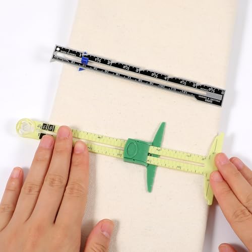 5 Pieces Sewing Gauge Measuring Tool Set, Sliding Gauge 5-in-1 Sewing Ruler