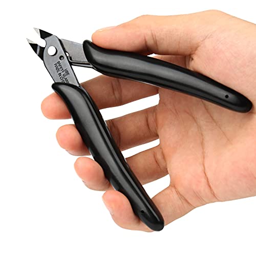 10 Pack Small Wire Cutters for Jewelry Making 5 Inch Model Nippers Filament 3d Print Snips Zip Tie Flush Cutter for Soft Copper Wire, Crafts, Floral, Electronics, Black - color: Black ( 10 Pack )