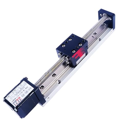 FUYU FSK30 Mini Linear Rail Small Slide Guide CNC Screw Lead Motion Table Motorized Nema 14 Stepper Motor[250mm Stroke Work Size] - size: 250mm