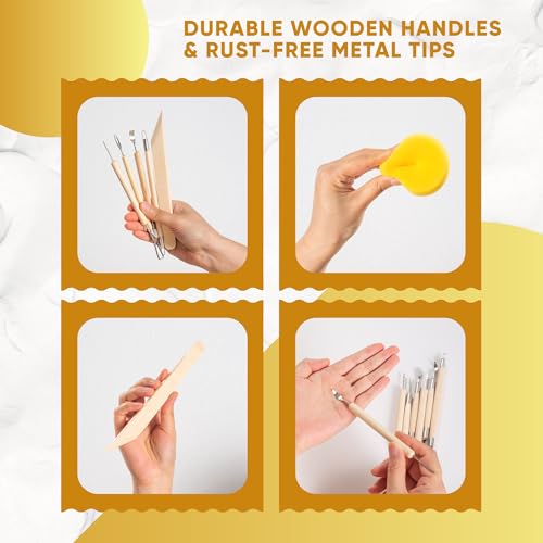 30 Pcs Clay Tools & Pottery Tools Kit, Professional Polymer Clay Sculpting - size: Pack of 30