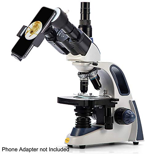 Swift SW380T 40X-2500X Magnification, Siedentopf Head, Research-Grade Trinocular Microscope Compound Lab with Wide-Field 10X/25X Eyepieces, Mechanical Stage, Ultra-Precise Focusing, Camera-Compatible - style: SW380T