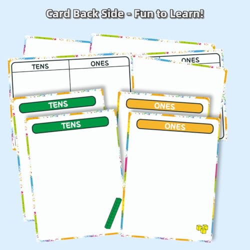 Math Task Boxes Set of 5 Math Manipulatives Themes 230+ Pieces of Number Rods, Base Ten Blocks, Ten Frame Disc Counters, Place Value Blocks, 0-9 Numbers, 3D Shapes, Activity Cards (Base Ten Blocks) - color: Base Ten Blocks