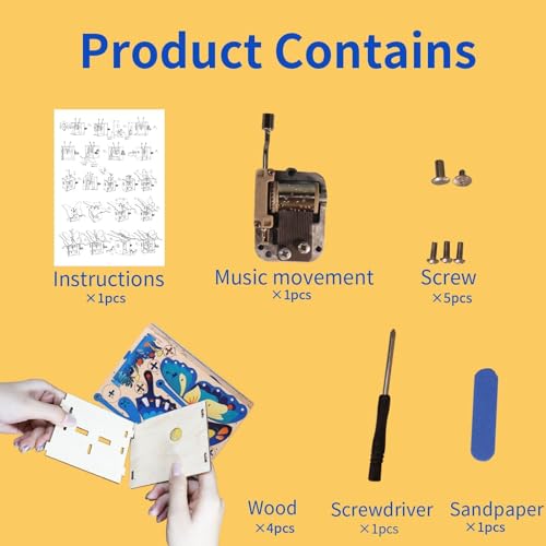 Music Park 3D Wooden Puzzle, Butterfly Music Box - color: Colorbutterfly