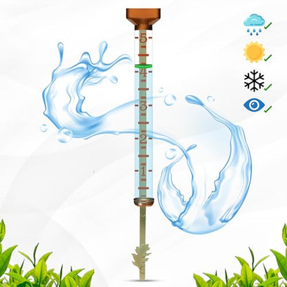 Headwind EZRead 15” Professional Outdoor Rain Gauge High-Visibility Float, Heavy-Duty, Weather-Resistant, Made in USA, Copper Finish - color: Copper