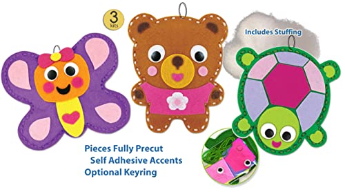 AoneFun My First Sewing Kit - Art Projects Felt Kit Felt Sewing Cards for Beginners, Set of 3 Individually Packaged Kits