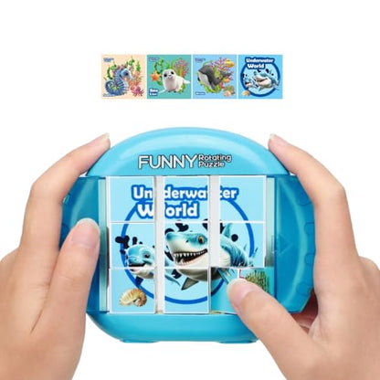 Rotating Puzzle for Toddlers Kids 3+, Travel Essentials Toys - color: Marine Life