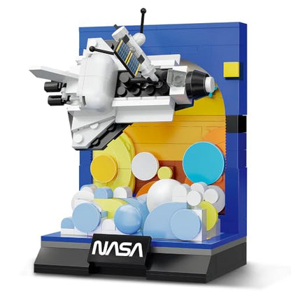 CaDA C56041W Space Shuttle Building Block Model, Space Exploration Series with Nassa Logo Display Base, White Spacecraft Creative Assembly Toy, Science and Education Collectible Ornaments 250 Pieces - color: C56041w