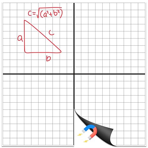 Magnetic Grid Dry Erase Whiteboard - 26"x26" XY Coordinate Math Board with Durable Gridlines for Algebra, Geometry, Classroom & Office Use | Perfect for Graphing, Planning, & Teaching - style: Grid