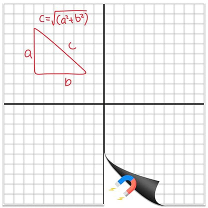 Magnetic Grid Dry Erase Whiteboard - 26"x26" XY Coordinate Math Board with Durable Gridlines for Algebra, Geometry, Classroom & Office Use | Perfect for Graphing, Planning, & Teaching - style: Grid