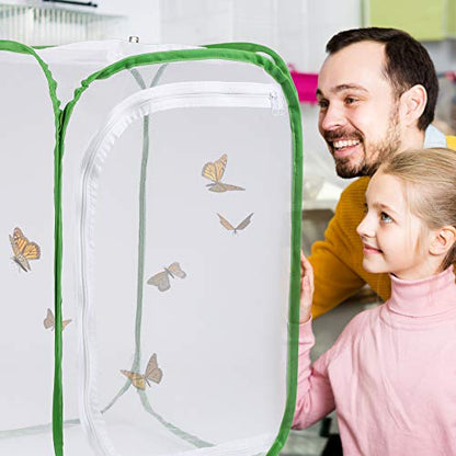 Butterfly Habitat Insect Cage, Full Mesh, 15.7 x 15.7 x 23.6 Inches - size: 15.7" x 15.7" x 23.6"