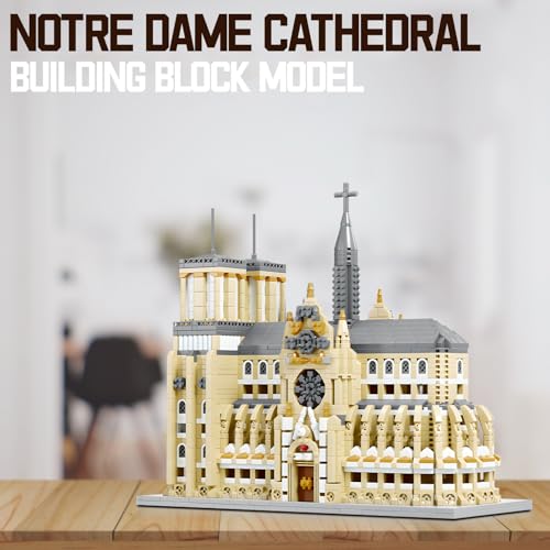 Notre Dame Cathedral Miniature Block Set (2908 Pieces) - Landmark Model Puzzle Toy, Suitable for Children and Adults as a Gift - style: Notre Dame Cathedral