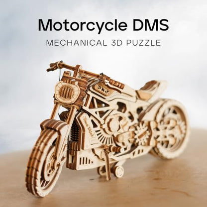 Wood Trick Motorcycle 3D Wooden Puzzles for Adults to Build