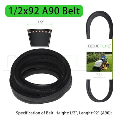 2 Pack 532194326 Idler Pulley with 532194327 Idler Pulley - color: A29 2x532194326+1x532194327+1/2x92 Belt