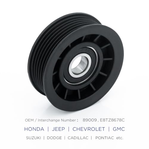 Belt Idler Pulley, 89008 Belt Tensioner Pulley for Select Honda, GMC, Dodge Models as HR-V, Dakota, Savana, etc. E8TZ8678C Automotive Replacement Idler Pulley Kit by KeeRoarin - size: 89009 - Universal