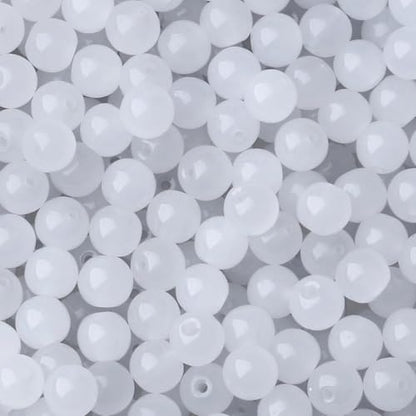 500Pcs White Round Glass Beads 8mm for Necklaces - color: White, size: 8mm 500pcs