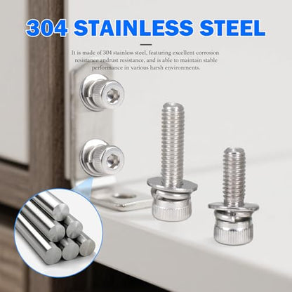 840Pcs M3 Self Tapping Screws Assortment Kit, 304 Stainless Steel Hex Washer Head Self Drilling Sheet Metal Screws, 4 Sizes (6mm, 10mm, 16mm, 20mm) for DIY - size: 3 mm, style: Hexagonal socket screw