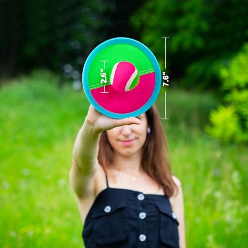 Ayeboovi Toss and Catch Ball Game Outdoor Beach Pool Toys for Kids Age 3-12 - style: 2 Paddles 2 Balls