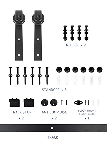 S&Z TOPHAND® 40in x 84in Unfinished British Brace Knotty Barn Door with Sliding Hardware Kit/Solid Wood/Sliding Door/Double Surfaces/A Simple Assembly is Required - size: 40x84in