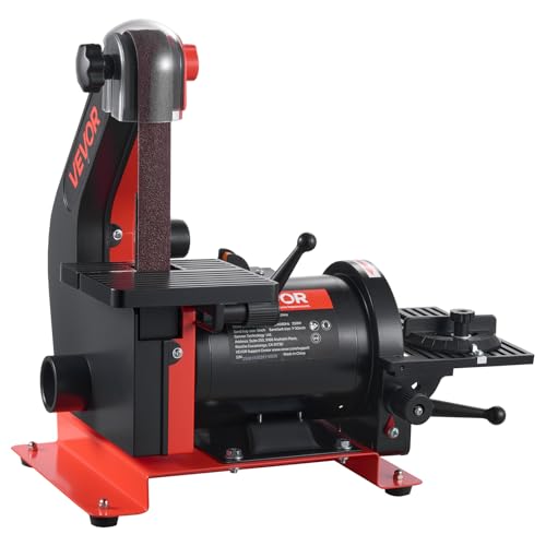 VEVOR 5" Disc Sander & 1" x 30" Belt Sander, 250W Benchtop Belt Disc Sanders Combo with 0-45° Adjustable Worktable & Dust Collection Ports for Woodworking, Furniture Refinishing, DIY Crafting - size: 5" Disc & 1" x 30" Belt Sander Combo