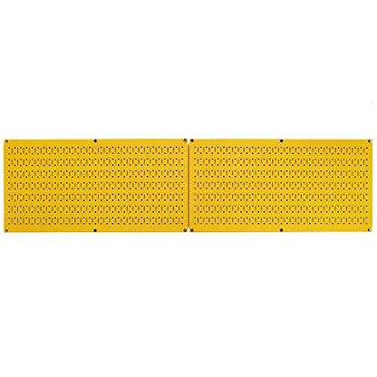 Wall Control Pegboard Rack Horizontal Metal Pegboard Garage Tool Storage Pack - Two 32-Inch Wide x 16-Inch Tall Easy To Install Peg Boards (Yellow) - color: Yellow