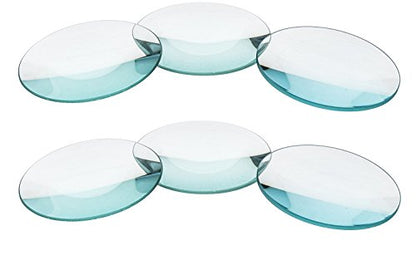 EISCO 6pc Optical Lens Set, 2" (50mm) Diameter - 3 Double Convex Lens & 3 Double Concave Lens - 200mm, 300mm, 500mm Focal Lengths - Optically True Glass - Ground, Beveled Edges