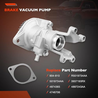 904-810 Gear-Driven Mechanical Vacuum Pump | Compatible with 1994-2002 Dodge Ram 2500/3500 5.9L Cummins Diesel | Replaces Part Number 5019734AA, 4874365, 4746706, R5019734AA, 3937193RX