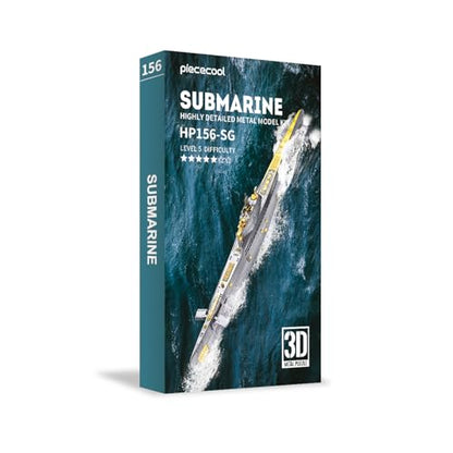 Piececool 3D Metal Puzzles for Adults, Military Submarine Metal Model Building Kits for Stress Relax, Great Christmas Birthday Gifts - color: Submarine