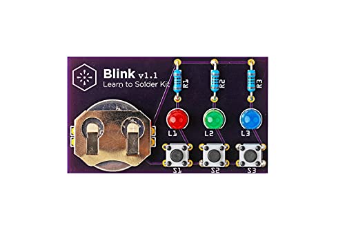 Blink LED Soldering Kit | DIY Electronics Projects for Beginners | Practice for STEM Classes & Events | Science Project Electronic Light Circuit Boards with Battery - size: Individual Pack