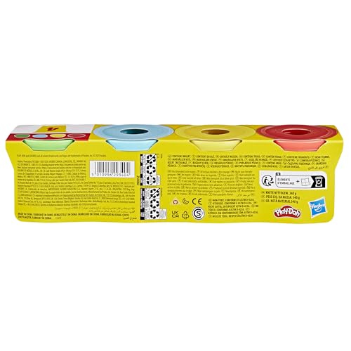 Play-Doh 4 Classic Colors, Set of Modeling Compound 3 oz x4, Manual Activity and Artistic Creations, Play-Doh Creative Kits for Kids
