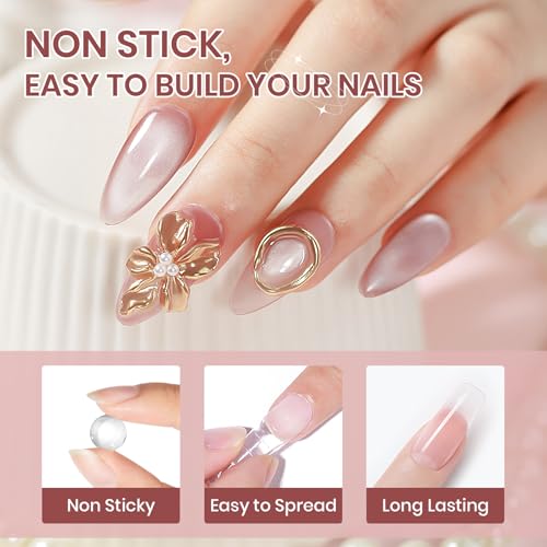 Clear and Nude Solid Builder Gel for Nails Extension 3D Hard Gel - color: Clear and Dark Nude