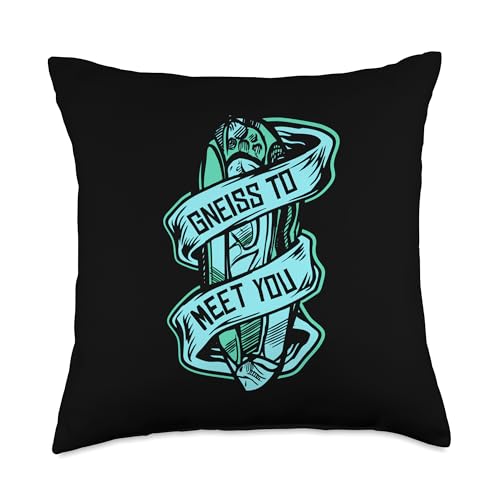 Best Rocks And Minerals Guide Kit Collection Gifts Gneiss to Meet You Geologist Rockhounding Mineral Collector Throw Pillow, 18x18, Multicolor - size: 18x18