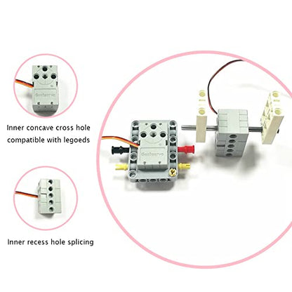 2kg 360 Degree Continuous Rotation Programmable Motor Geekservo Dual Output Shaft Compatible with Standard Building Blocks for Microbit Raspberry Pi（Pack of 2pcs） - style: Red Motor（2pcs）