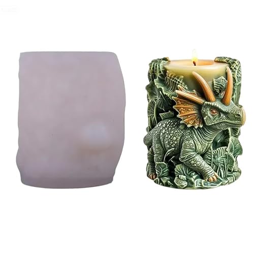 Large Dragon Animal Cylinder Molds Silicone Wave Spiral Candle Mold - Silicone Resin Casting Molds for Candle & Resin & Soap Craft Supplies - color: xre-GJ-111
